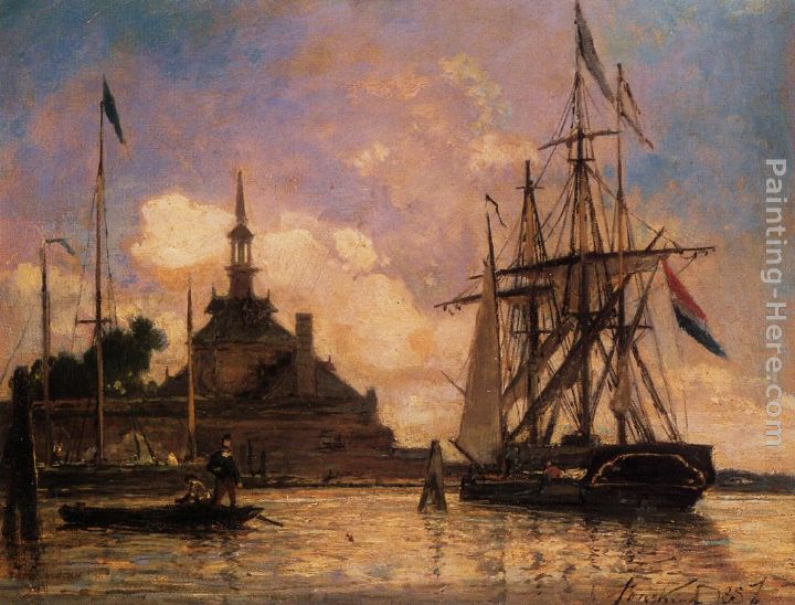 The Port of Rotterdam painting - Johan Barthold Jongkind The Port of Rotterdam art painting